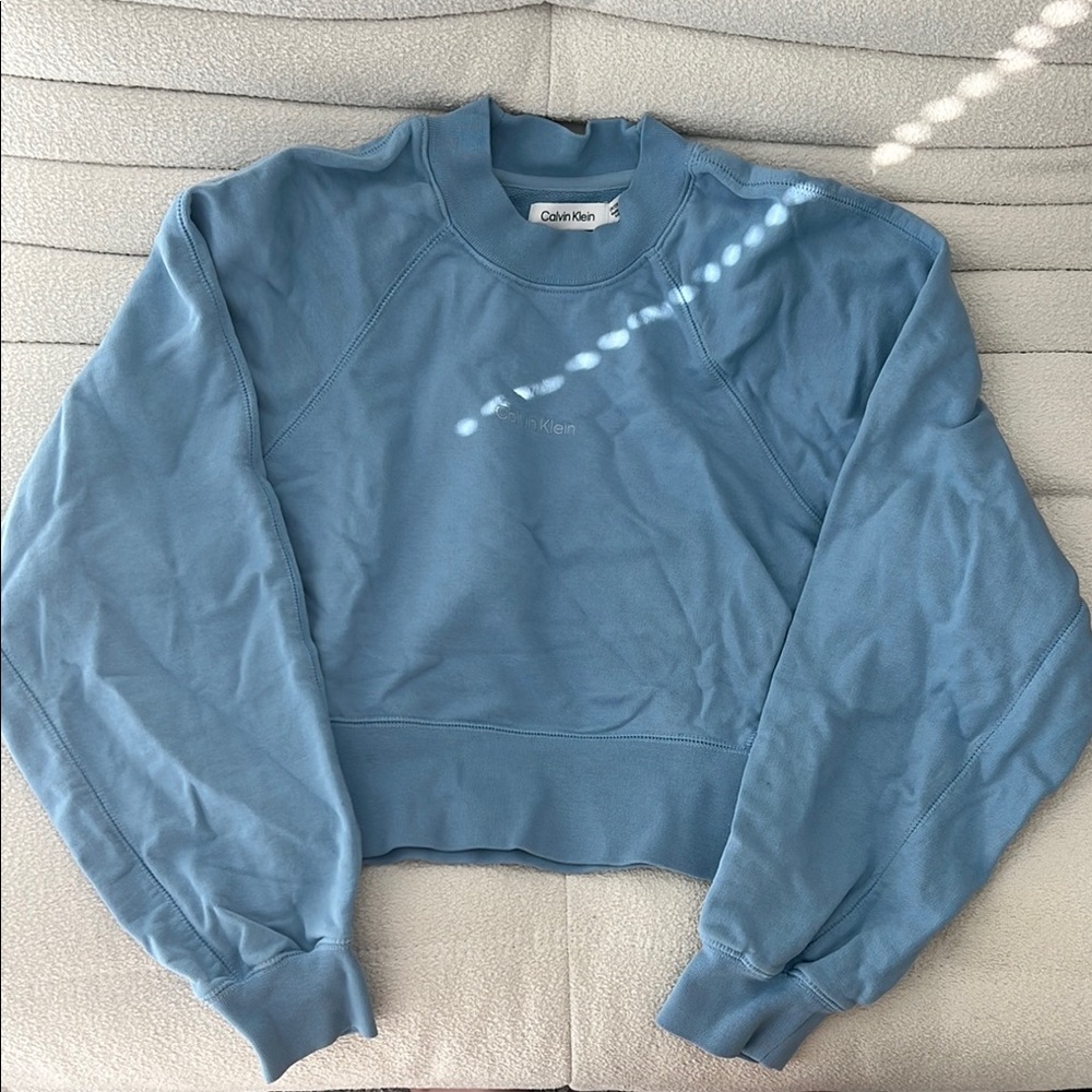 Calvin Klein Blue Crew Neck Sweater Relaxed Fit